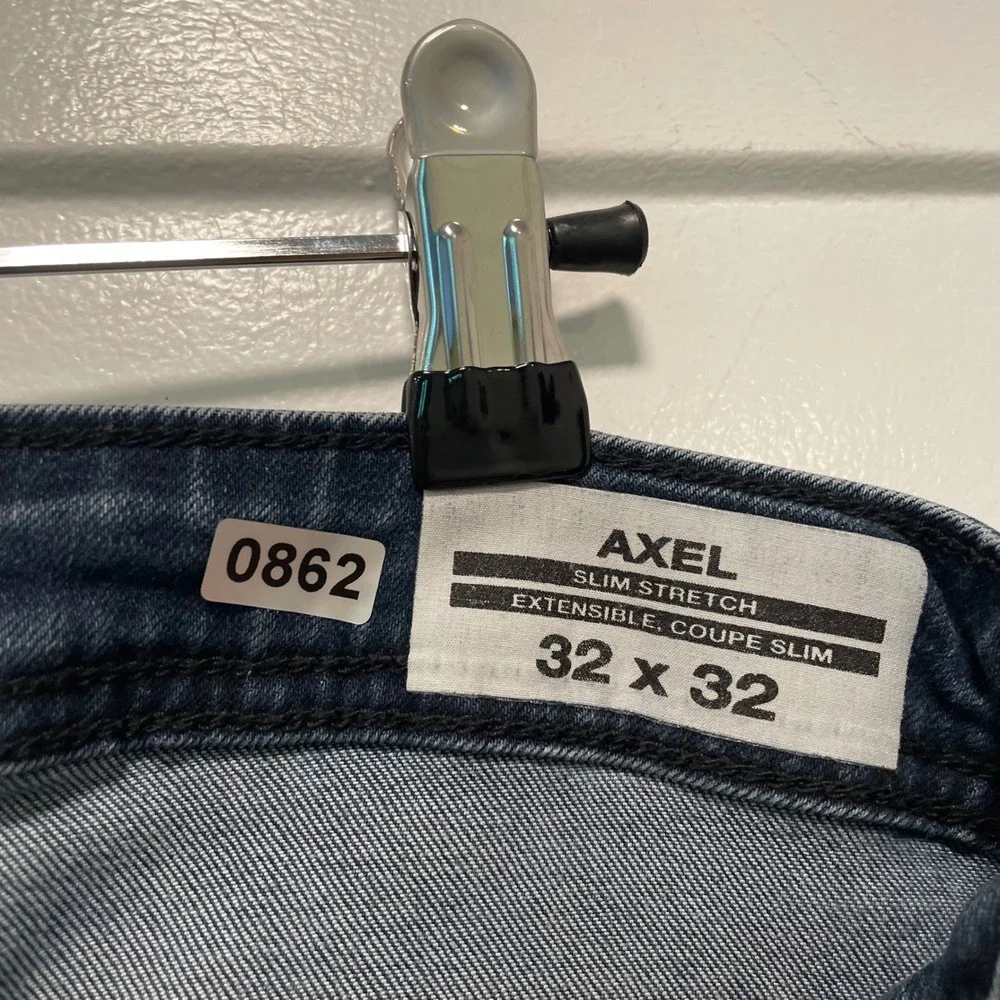 Buffalo David Bitton Axel Slim Stretch Jeans Mens 32x32 Dark Wash Denim 1342536